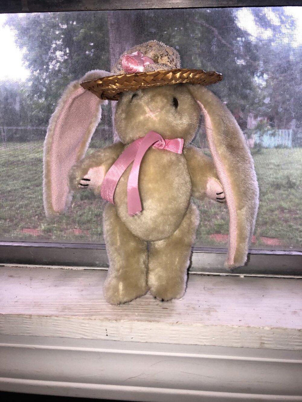 Plush Stuffed Jointed Beige Rabbit